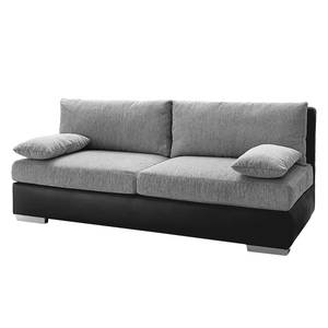 Divano panoramico Antego (divano letto) Tessuto strutturato marrone Penisola preimpostata a destra - Nero / Grigio chiaro