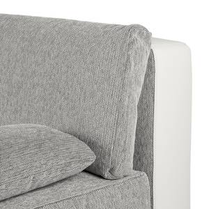 Boxspring Schlafsofa Luvia Kunstleder/Strukturstoff - Weiß / Hellgrau