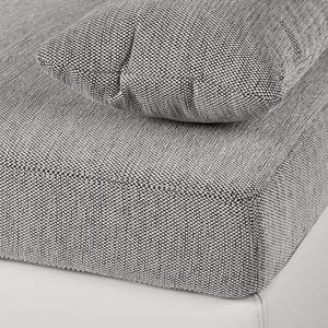 Divano panoramico Antego (divano letto) Tessuto strutturato marrone Penisola preimpostata a destra - Bianco / Grigio chiaro