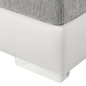 Canapé convertible Luvia Imitation cuir / Tissu structuré - Blanc / Gris clair