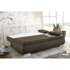 Divano letto boxspring Madang Tessuto - Marrone