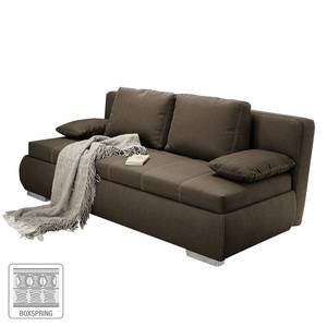 Boxspring-Schlafsofa Madang Webstoff Braun