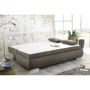 Canapé boxspring convertible Madang Tissu - Marron clair