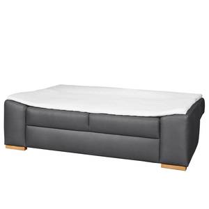 Boxspring-Schlafsofa Mandeville Antiklederlook - Graphit