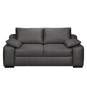 Boxspring-Schlafsofa Mandeville Strukturstoff - Dunkelgrau