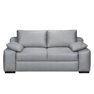 Boxspring-Schlafsofa Mandeville Strukturstoff - Platin