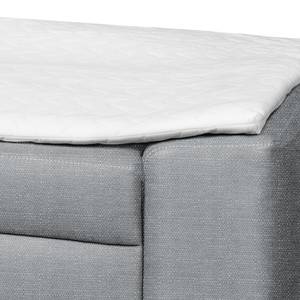 Boxspring-Schlafsofa Mandeville Strukturstoff - Platin