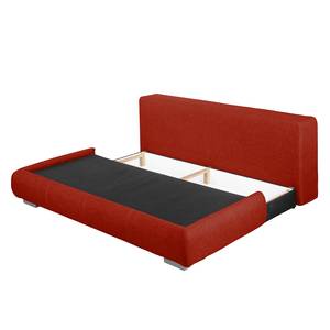 Boxspring-Schlafsofa Manton Webstoff Rot