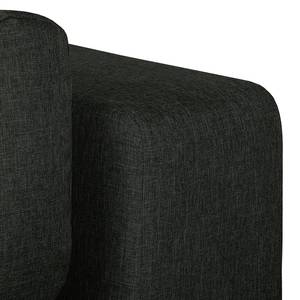 Boxspring-Schlafsofa Manton Webstoff Schwarz