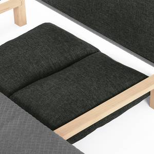 Boxspring-Schlafsofa Manton Webstoff Schwarz