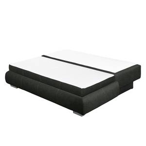 Boxspring-Schlafsofa Manton Webstoff Schwarz