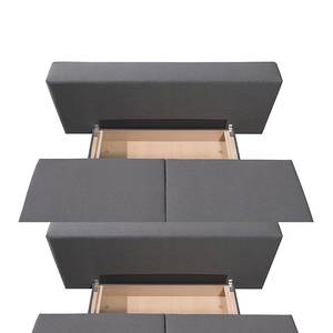 Canapé convertible Boxspring Maren Tissu anthracite / beige