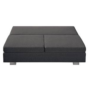 Boxspring Schlafsofa Maren Webstoff Grau / Beige