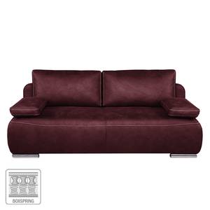 Boxspring-Schlafsofa Prince Antiklederlook - Dunkelrot