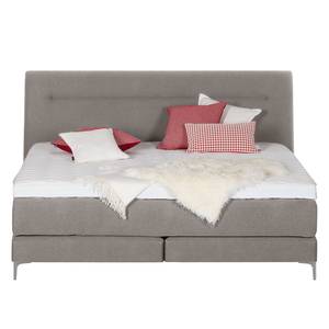 Boxspringbett Almade Webstoff - Grau - 180 x 200cm