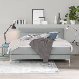 Lit boxspring Almade Tissu - Gris clair - 160 x 200cm