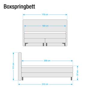 Boxspring Almade geweven stof - Lichtgrijs - 160 x 200cm
