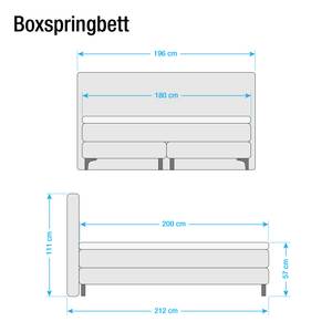Boxspringbett Almade Webstoff - Anthrazit - 180 x 200cm