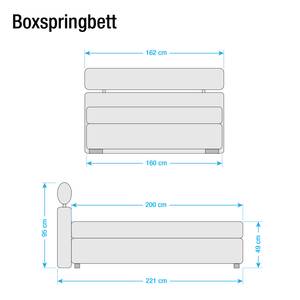 Boxspringbett Anello Kunstleder Kunstleder - Weiß - 160 x 200cm - H2