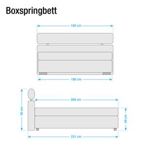 Lit boxspring Anello Imitation cuir - Noir - 180 x 200cm - D2 souple