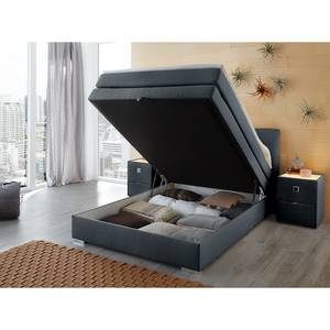 Letto boxspring Amelie (con contenitori) Tessuto - Ardesia