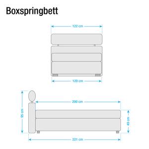 Lit boxspring Anello Imitation cuir - Noir - 120 x 200cm - D2 souple