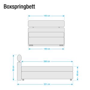 Boxspringbett Anello Kunstleder Weiß - 140 x 200cm - H2