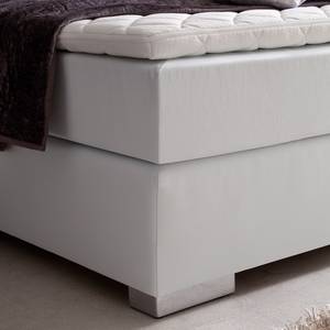 Lit boxspring Anello Imitation cuir - Blanc - 180 x 200cm - D3 medium