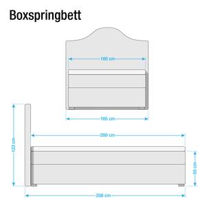 Boxspringbett Ansmark Strukturstoff - Taupe - 100 x 200cm - Bonellfederkernmatratze - H2