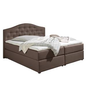 Boxspringbett Ansmark Strukturstoff - Braun - 160 x 200cm - Tonnentaschenfederkernmatratze - H3