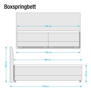 Lit boxspring Arboga avec coffre de lit Tissu structuré - Gris