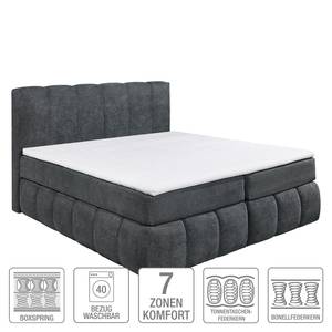 Boxspring Arville micro-velours - Antraciet