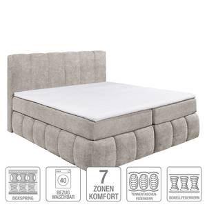 Boxspringbett Arville Microvelours - Beige