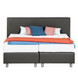 Boxspringbett Atlanta (Echtleder) Echtleder Ohne Topper - Braun - 140 x 200cm - H2