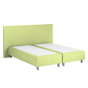 Boxspringbett Atlanta (Echtleder) Ohne Topper - Hellgrün - 140 x 200cm - H2