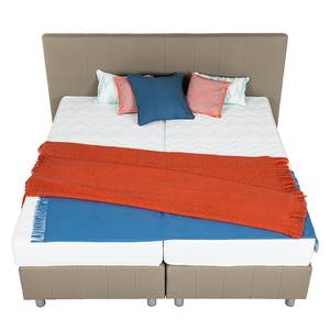 Lit boxspring Atlanta Cuir véritable Sans surmatelas - Limon - 140 x 200cm - D2 souple