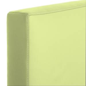 Lit boxspring Atlanta Cuir véritable Sans surmatelas - Vert clair - 140 x 200cm - D3 medium