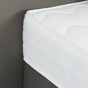 Boxspring Atlanta echt leer zonder topper - Grijs - 160 x 200cm - H3 medium