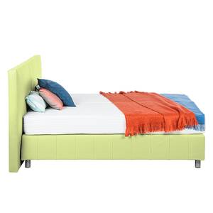 Boxspringbett Atlanta (Echtleder) Ohne Topper - Hellgrün - 180 x 200cm - H2