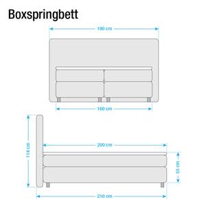 Boxspring Atlanta echt leer zonder topper - Beige - 160 x 200cm - H2 zacht