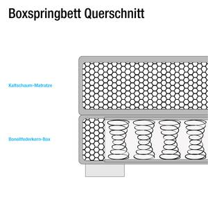 Boxspring Baila geweven stof - Ecrú - 100 x 200cm - Koudschuimmatras - H2 zacht