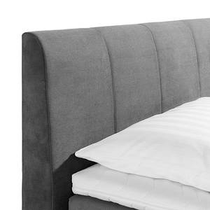 Boxspringbett Baila Webstoff - Anthrazit - 140 x 200cm - Bonellfederkernmatratze - H2