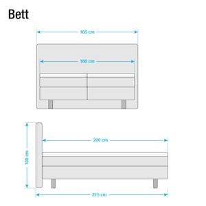 Lit boxspring Baila Tissu - Jaune - 160 x 200cm - Matelas à ressorts Bonnell - D2 souple