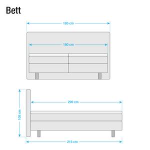 Boxspring Baila geweven stof - Antraciet - 180 x 200cm - Koudschuimmatras - H2 zacht