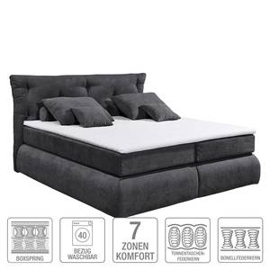 Lit boxspring Bannon Microvelours - Anthracite