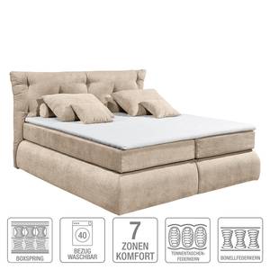 Boxspringbett Bannon Microvelours - Beige