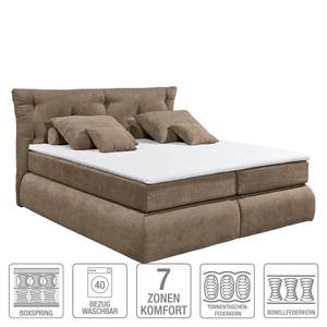 Boxspringbett Bannon Microvelours - Taupe