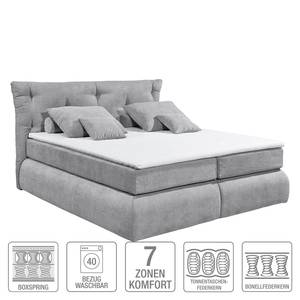 Boxspringbett Bannon Microvelours - Grau