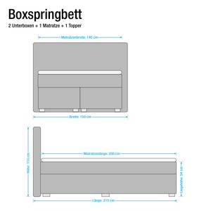 Boxspring Ramona V geweven stof - Ecrú - 140 x 200cm