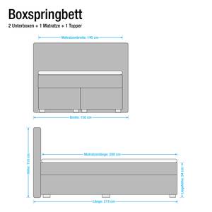 Boxspringbett Ramona V Webstoff - Bordeaux - 140 x 200cm